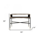 45" Gray and Black Concrete Console Table With Shelves - Homeroots - Flyclothing LLC