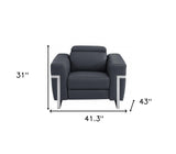 41" Dark Gray Italian Leather Power Recliner Chair - Homeroots - Flyclothing LLC