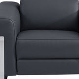 41" Dark Gray Italian Leather Power Recliner Chair - Homeroots - Flyclothing LLC