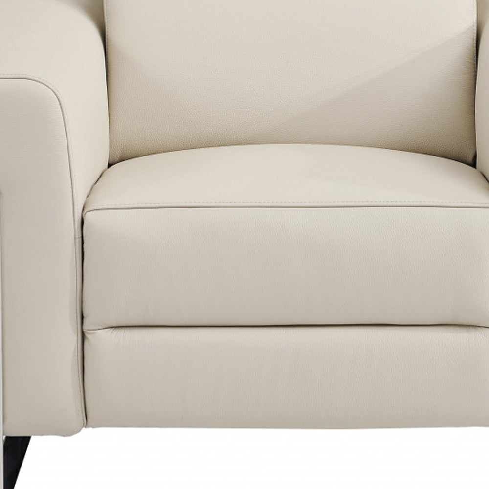 41" Beige Italian Leather Power Recliner Chair - Homeroots - Flyclothing LLC