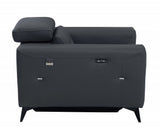 41" Dark Gray Italian Leather Power Recliner Chair - Homeroots - Flyclothing LLC