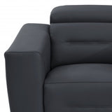 41" Dark Gray Italian Leather Power Recliner Chair - Homeroots - Flyclothing LLC