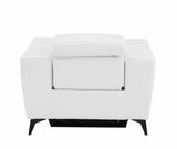 41" White Italian Leather Power Recliner Chair - Homeroots - Flyclothing LLC