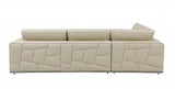 Beige Italian Leather Reclining L Shaped Two Piece Corner Sectional - Homeroots - Flyclothing LLC