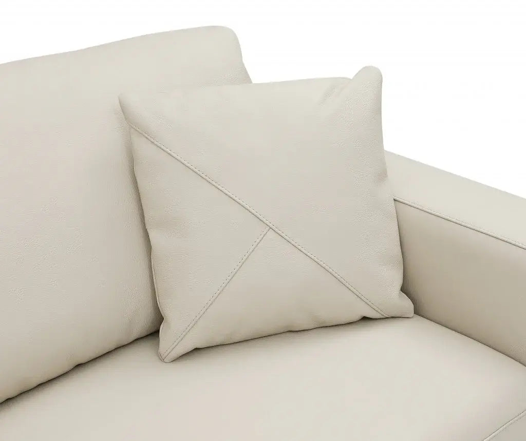 Beige Italian Leather Reclining L Shaped Two Piece Corner Sectional - Homeroots - Flyclothing LLC