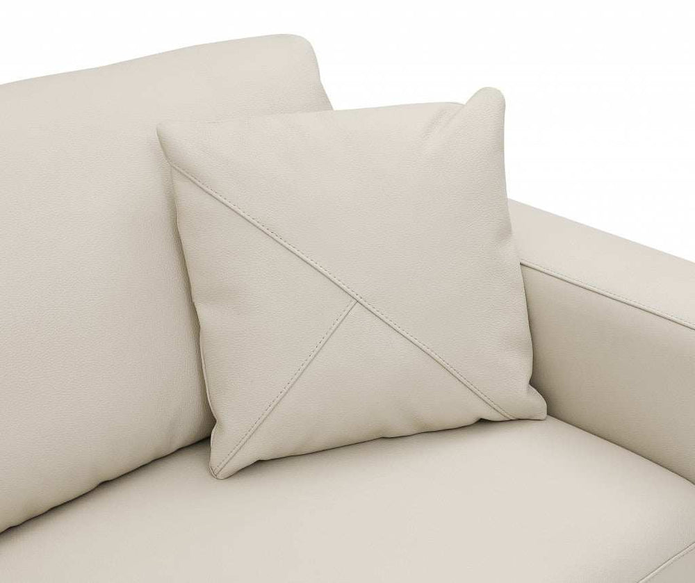 Beige Italian Leather Reclining L Shaped Two Piece Corner Sectional - Homeroots - Flyclothing LLC