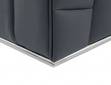 Dark Gray Italian Leather L Shaped Two Piece Corner Sectional - Homeroots - Flyclothing LLC