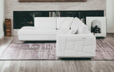 White Italian Leather Reclining L Shaped Two Piece Corner Sectional - Homeroots