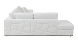 White Italian Leather Reclining L Shaped Two Piece Corner Sectional - Homeroots - Flyclothing LLC