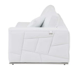 White Italian Leather Reclining L Shaped Two Piece Corner Sectional - Homeroots - Flyclothing LLC