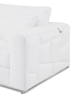 White Italian Leather Reclining L Shaped Two Piece Corner Sectional - Homeroots - Flyclothing LLC