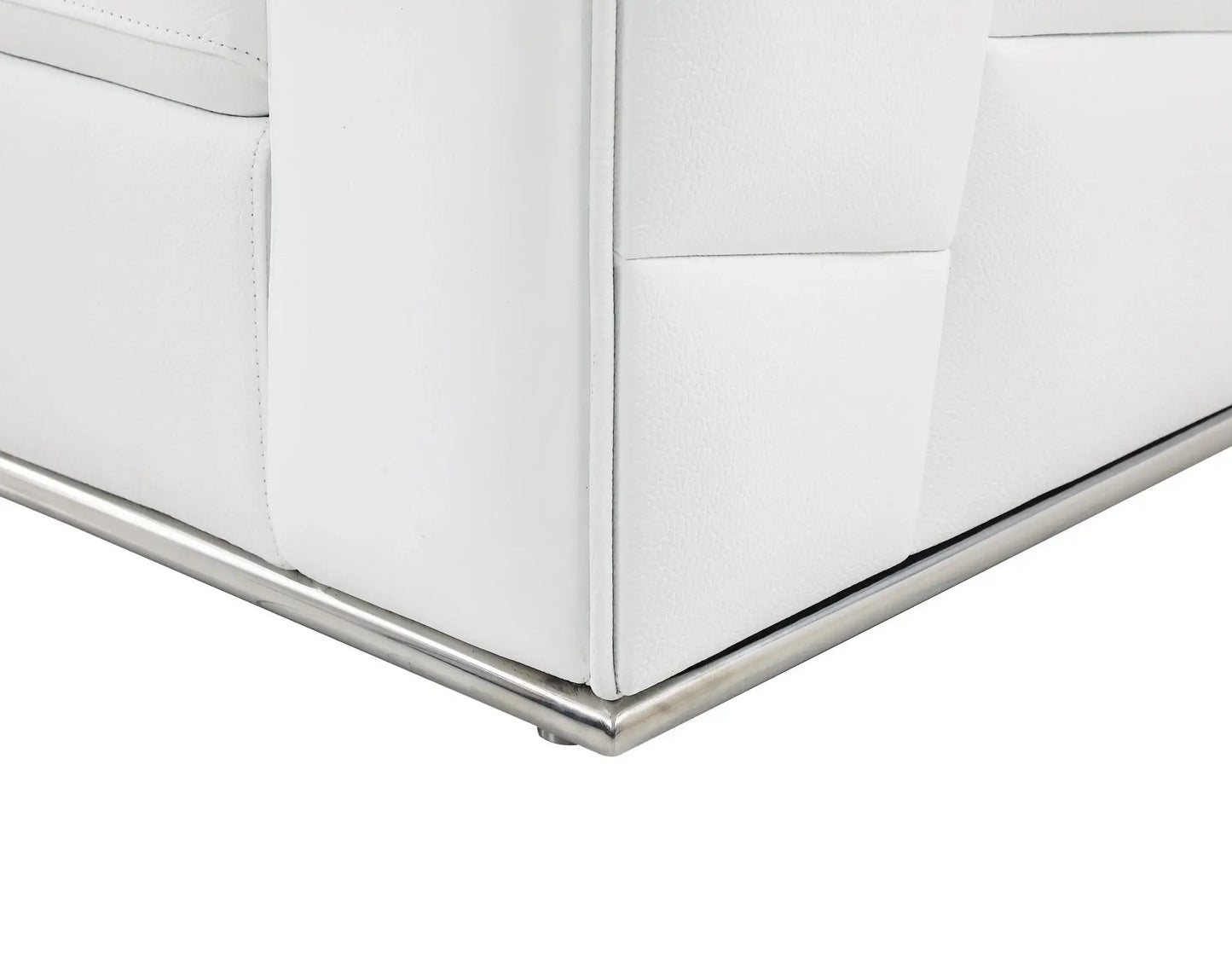 White Italian Leather Reclining L Shaped Two Piece Corner Sectional - Homeroots - Flyclothing LLC