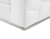 White Italian Leather Reclining L Shaped Two Piece Corner Sectional - Homeroots - Flyclothing LLC