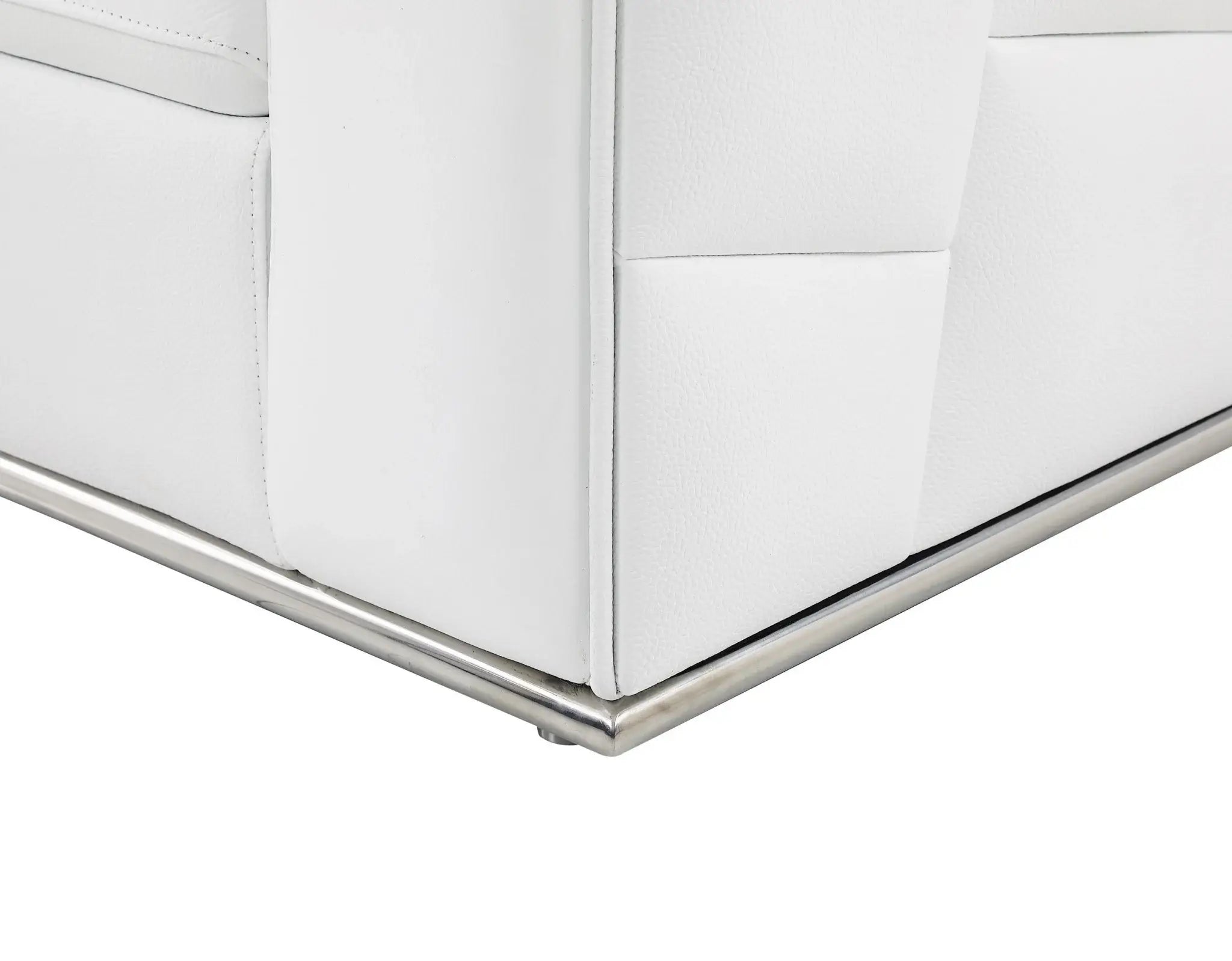 White Italian Leather Reclining L Shaped Two Piece Corner Sectional - Homeroots - Flyclothing LLC