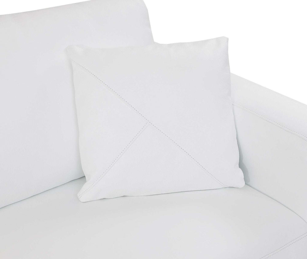 White Italian Leather Reclining L Shaped Two Piece Corner Sectional - Homeroots - Flyclothing LLC