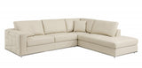 Beige Italian Leather Reclining L Shaped Two Piece Corner Sectional - Homeroots