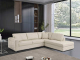 Beige Italian Leather Reclining L Shaped Two Piece Corner Sectional - Homeroots - Flyclothing LLC