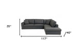 Dark Gray Italian Leather Reclining L Shaped Two Piece Corner Sectional - Homeroots - Flyclothing LLC