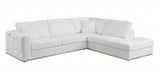 White Italian Leather Reclining L Shaped Two Piece Corner Sectional