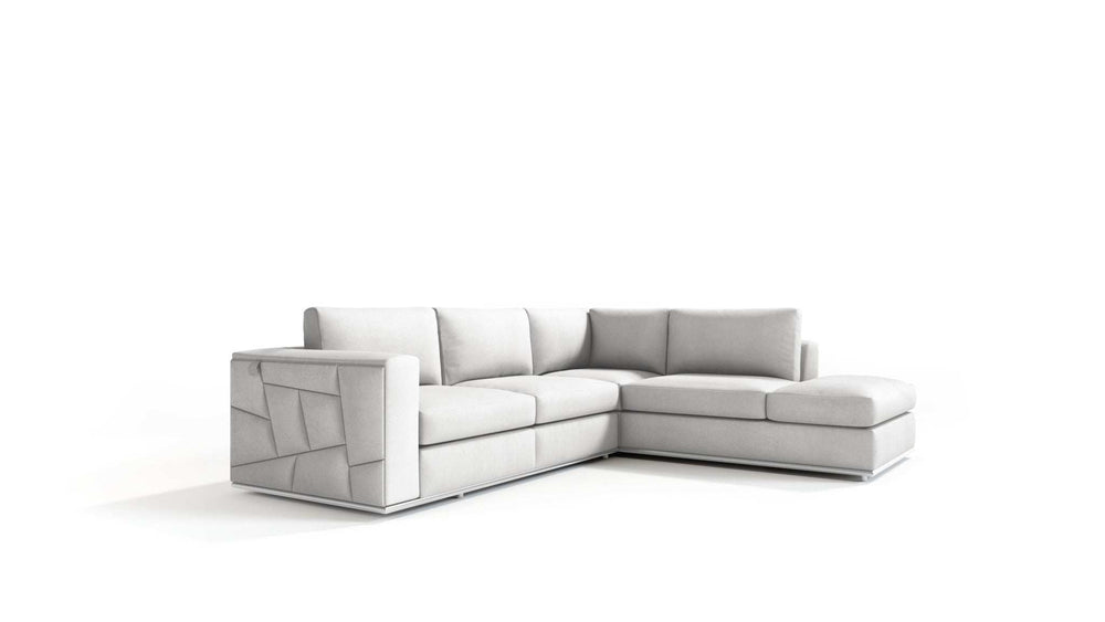 White Italian Leather Reclining L Shaped Two Piece Corner Sectional - Homeroots - Flyclothing LLC