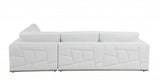 White Italian Leather Reclining L Shaped Two Piece Corner Sectional - Homeroots