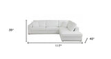 White Italian Leather Reclining L Shaped Two Piece Corner Sectional - Homeroots - Flyclothing LLC