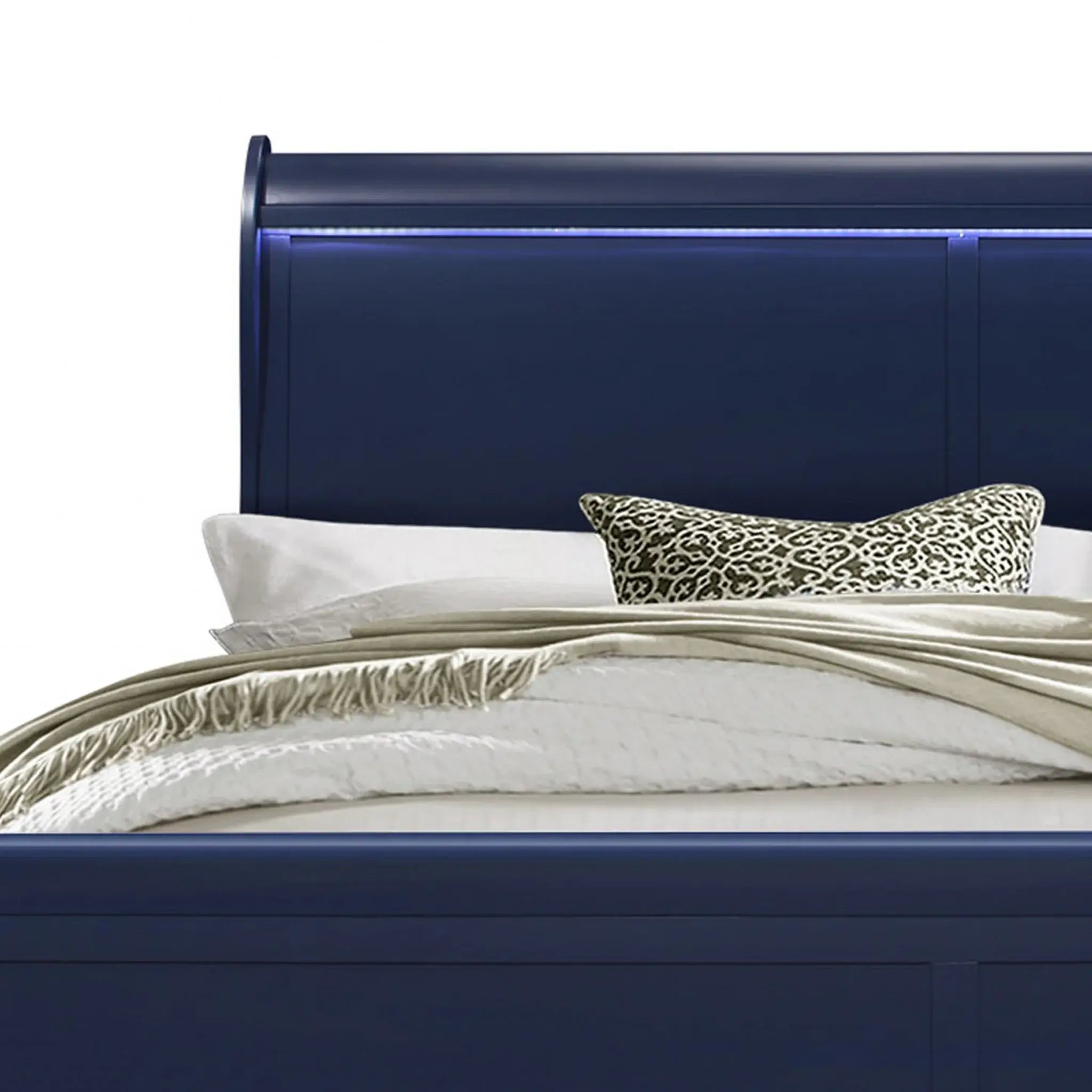 Solid Wood Standard Upholstered Bed - Homeroots - Flyclothing LLC