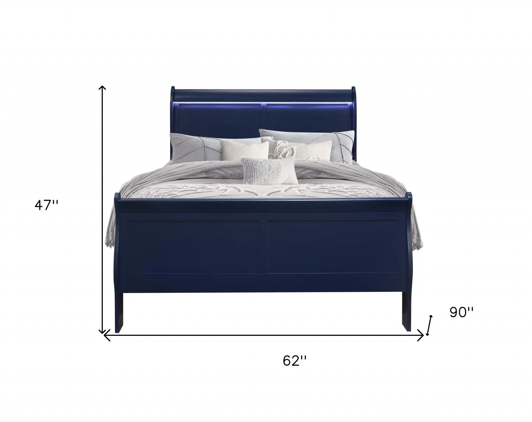 Solid Wood Standard Upholstered Bed - Homeroots - Flyclothing LLC