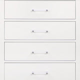 16" White Solid Wood Five Drawer Chest with LED Lighting - Homeroots - Flyclothing LLC
