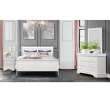 59" White Solid Wood Six Drawer Double Dresser with LED - Homeroots