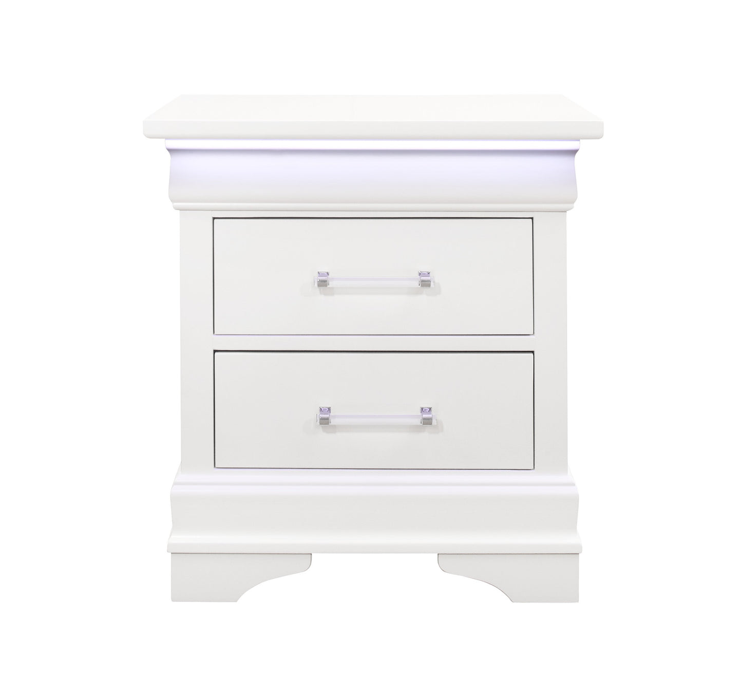 24" White Two Drawer Nightstand - Homeroots - Flyclothing LLC