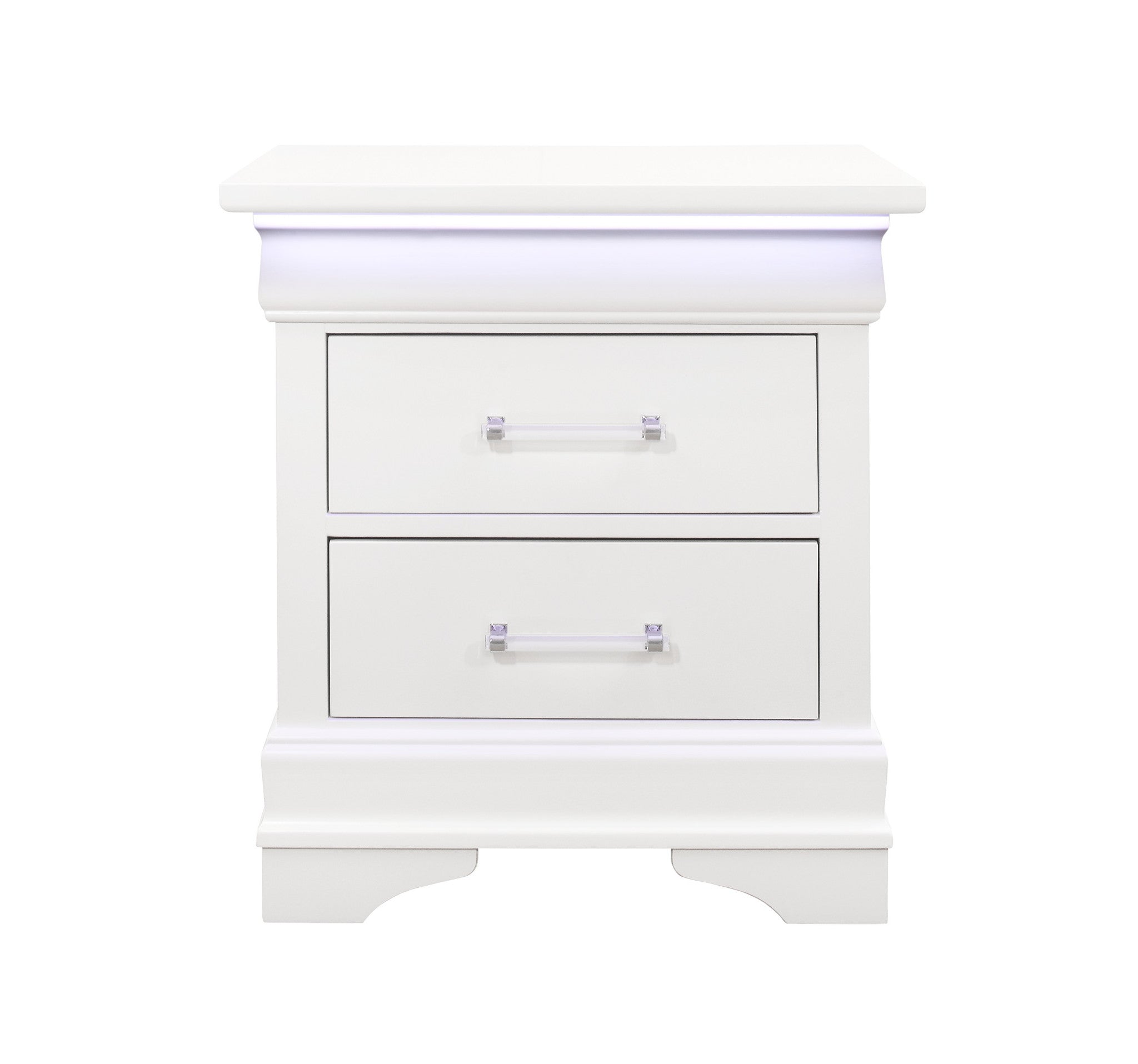 24" White Two Drawer Nightstand - Homeroots - Flyclothing LLC