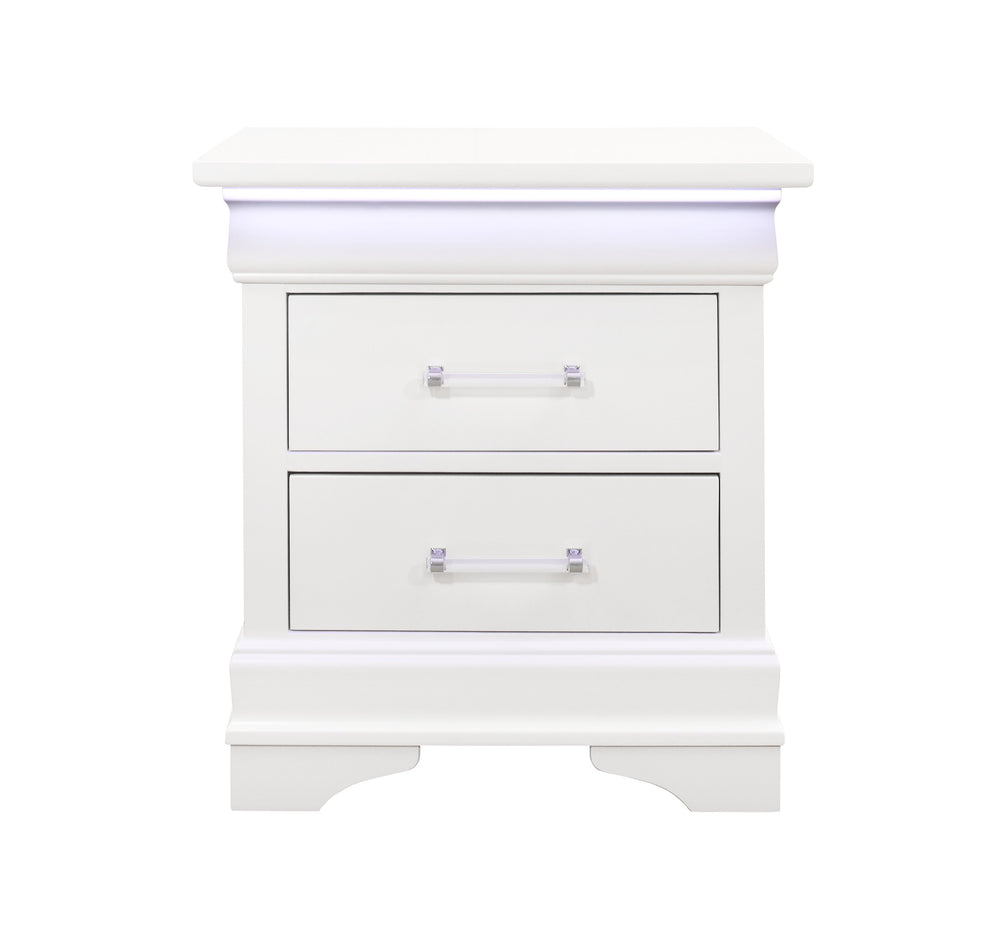 24" White Two Drawer Nightstand - Homeroots - Flyclothing LLC