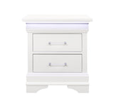24" White Two Drawer Nightstand