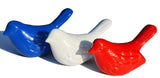 Set of Three Red White And Blue Metal Bird Tabletop Sculptures - HomeRoots - Flyclothing LLC