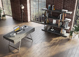 63" Gray and Chrome Rectangular Writing Desk With Three Drawers - Homeroots - Flyclothing LLC