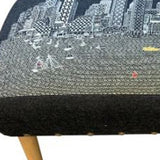 38" Gray Wool And Brown Ottoman - Homeroots - Flyclothing LLC