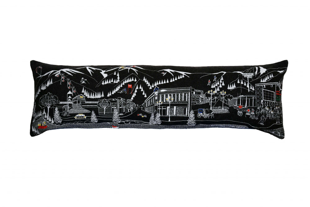 46" Black Aspen Nighttime Skyline Lumbar Decorative Pillow - Homeroots - Flyclothing LLC