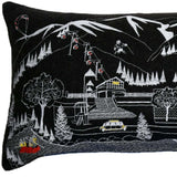 46" Black Aspen Nighttime Skyline Lumbar Decorative Pillow - Homeroots
