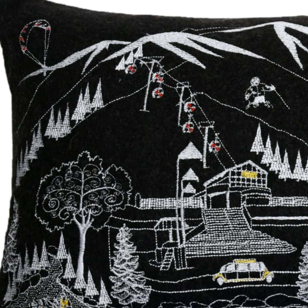 46" Black Aspen Nighttime Skyline Lumbar Decorative Pillow - Homeroots - Flyclothing LLC