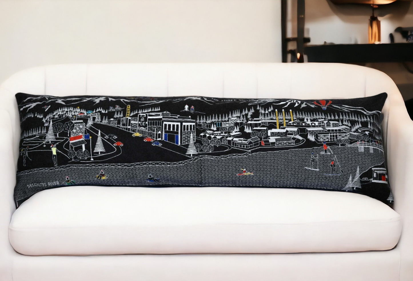 46" Black Bend Nighttime Skyline Lumbar Decorative Pillow - Homeroots - Flyclothing LLC
