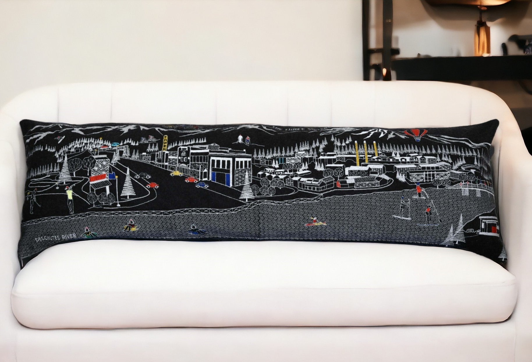 46" Black Bend Nighttime Skyline Lumbar Decorative Pillow - Homeroots - Flyclothing LLC