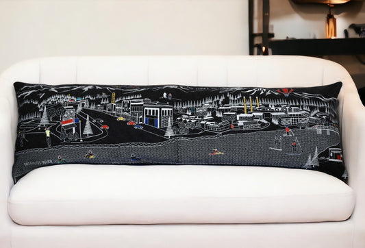 46" Black Bend Nighttime Skyline Lumbar Decorative Pillow - Homeroots