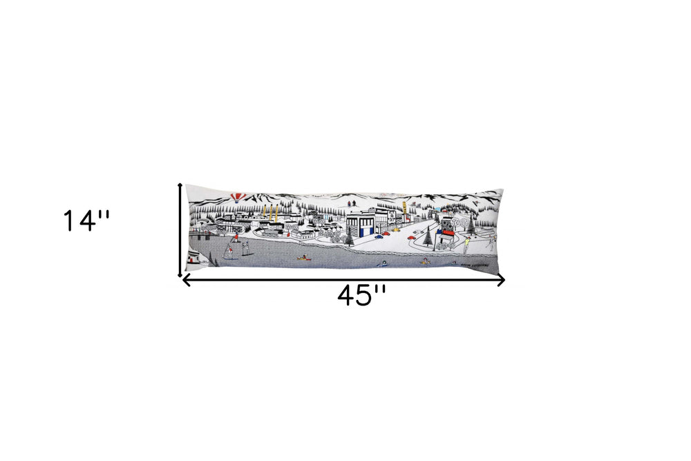 46" White Bend Daylight Skyline Lumbar Decorative Pillow - Homeroots - Flyclothing LLC