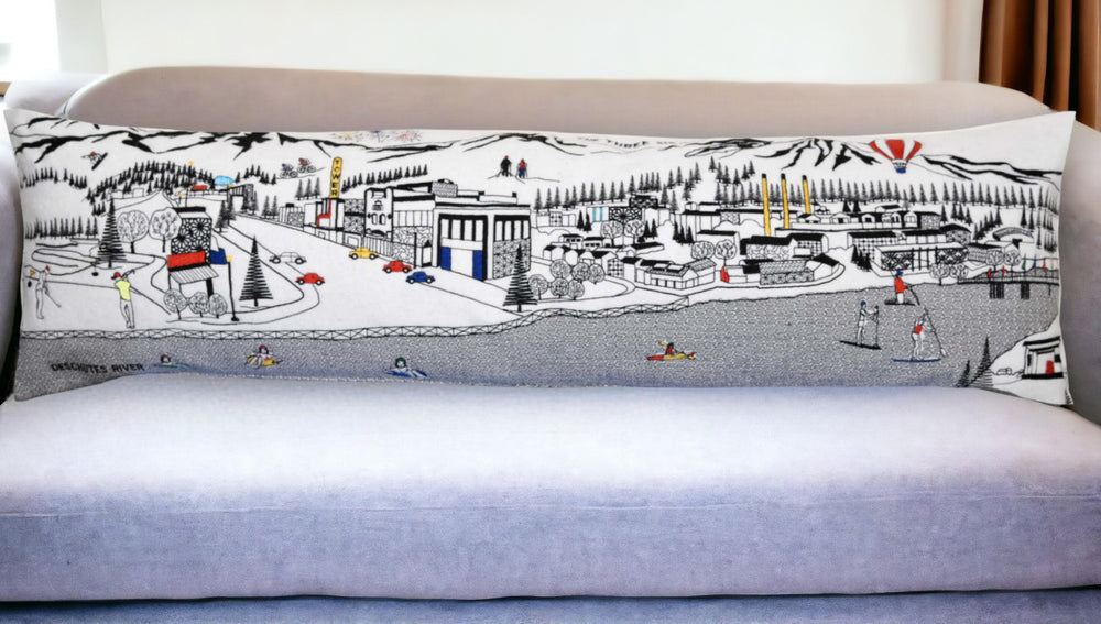 46" White Bend Daylight Skyline Lumbar Decorative Pillow - Homeroots