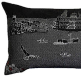 46" Black Hawaii Nighttime Skyline Lumbar Decorative Pillow - Homeroots