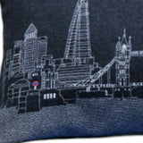 46" Black London Nighttime Skyline Lumbar Decorative Pillow - Homeroots - Flyclothing LLC
