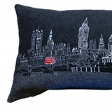 46" Black London Nighttime Skyline Lumbar Decorative Pillow - Homeroots