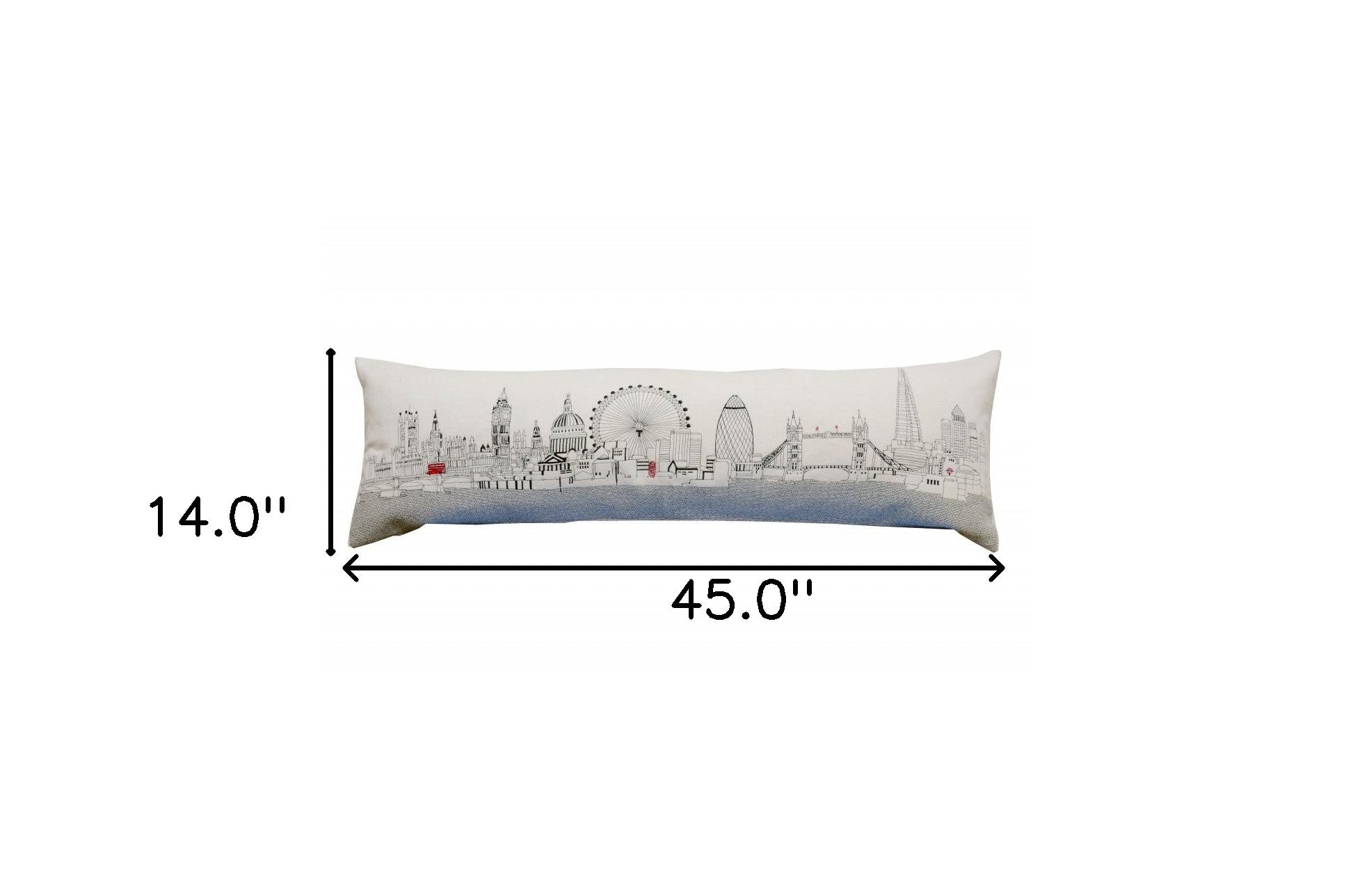 46" White London Daylight Skyline Lumbar Decorative Pillow - Homeroots - Flyclothing LLC