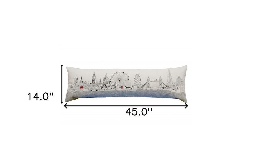 46" White London Daylight Skyline Lumbar Decorative Pillow - Homeroots - Flyclothing LLC